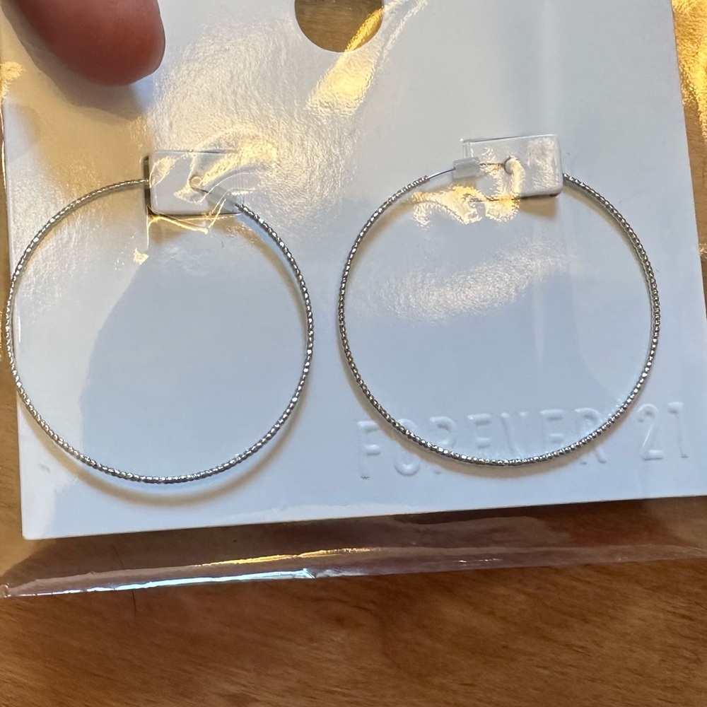 COPY - Lightweight Silver Tone Hoops